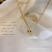Fashion Vintage Double Layer Love Necklace Jewelry